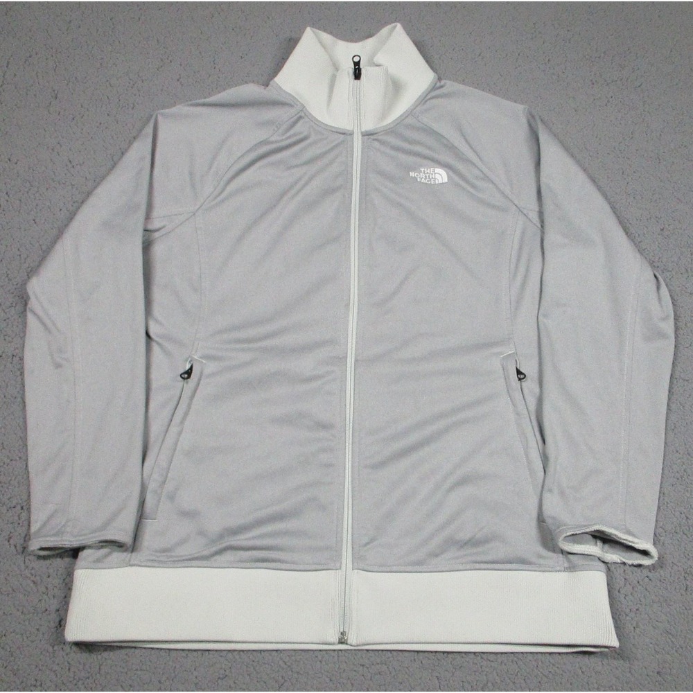 The North Face Jacket Womens XL Gray Full Zip Track Lightweight Jersey NF0A88MX